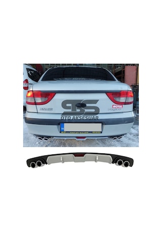 Renault Megane 1 Difüzör Arka Tampon Eki 4 Egzoz Çıkışlı Gri