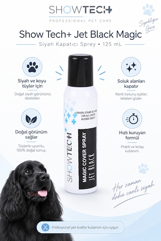 Showtech Jet Black Siyah Kedi Köpek Leke Kapatıcı Sprey 125ml