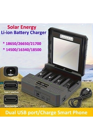 Besthome1 Dream011 Siyah 1 Bilgisayar Gunes Enerjisi İle Sarj Edilebilir Banka Kamp Ve Acik Hava İçin Sarj Cihazi