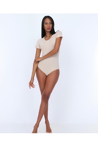 Nbb U Yaka Kısa Kollu Alttan Çıtçıtlı Body/atlet -2945 Ten Rengi