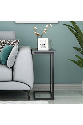 Narin Yan Sehpa, Metal Ayaklı Yan Sehpa, Ev-ofis - Antrasit/siyah Antrasit/siyah