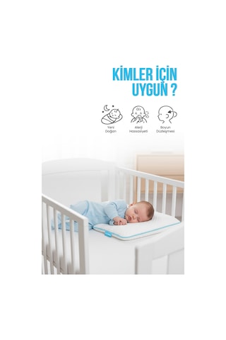 Viscofoam Hava Kanallı Ortopedik Bebek Yastığı Visco Bebek Yastık - 39 x 24 x 5 CM