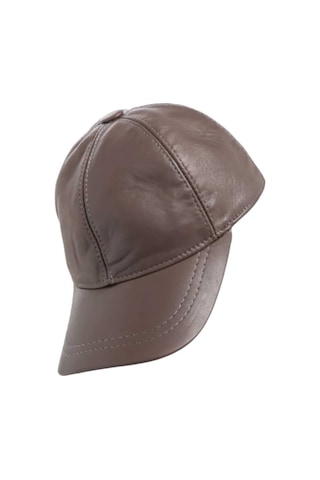 Unisex %100 Deri Arkadan Ayarlanabilir Baseball Kep Şapka Kahverengi