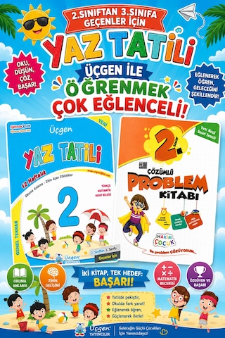 Üçgen 2.sınıftan 3.sınıflara Geçenler İçin Yaz Tatil Seti Tatil+problem Kitabı