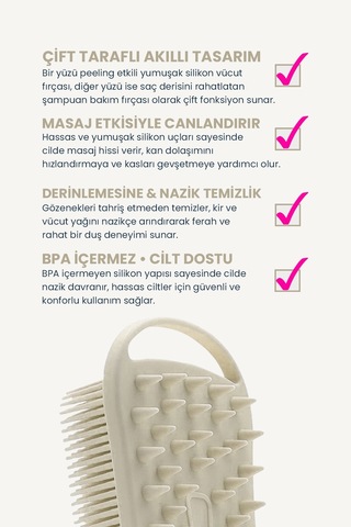 Pop Beauty Çift Taraflı Silikon Vücut Ve Saç Bakım Fırçası