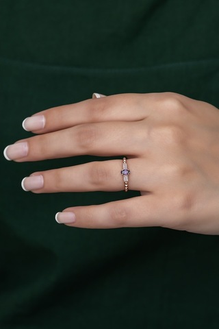 Gümüş Prenses Yüzük Rose Gold Kaplama 925 Ayar Gümüş Rose Gold (511780146)