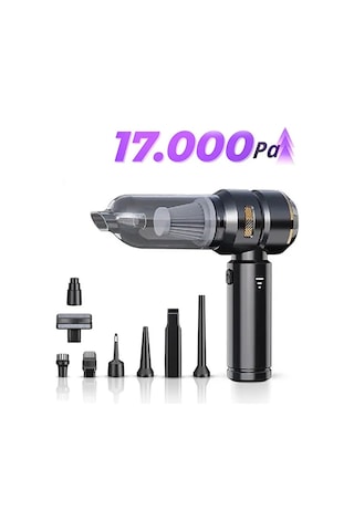 17.000pa Güçlü Vakumlu 9in1 Araç İçi Üflemeli Süpürge / 6000mah /