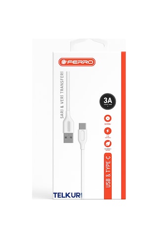 Ferro Fc-14 Usb & Type-c Hızlı Şarj Ve Data Kablosu 3.0 Amper