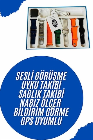 Akıllı Saat 7 Kordon Takvim Alarm Nabız Ölçer Bildirim Görme Sesli Görüşme