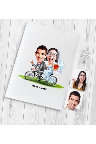 Kişiye Özel Evleniyoruz Karikatür Düğün Anı Defteri - 3