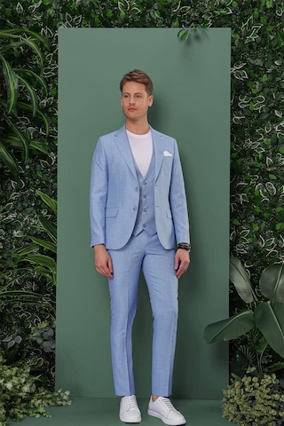 Efor Tk 872 Slim Fit Mavi Klasik Takım Elbise Mavi