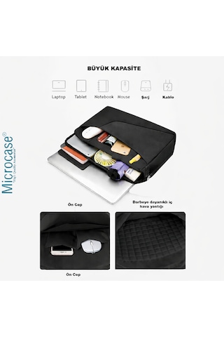 Microcase Oneplus Pad 4 13.2 İnch İle Uyumlu Apple Uyumlu MacBook Laptop Çantası 2 Bölmeli + Bluetooth Klavye+mouse+tablet Standı Siyah Al5568 Diğer