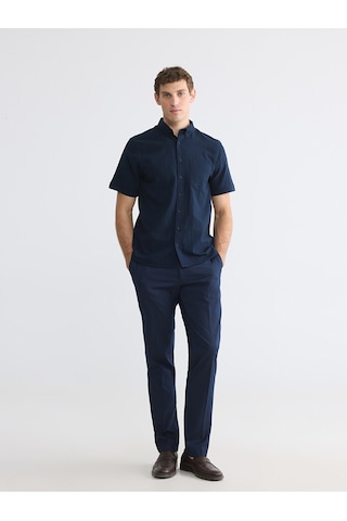 Lcwaıkıkı Classic Lacivert Regular Fit Armürlü Erkek Gömlek