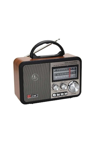 Ns-8897 Orta Boy Retro, Nostaljik, Ahşap Tasarım Bluetooth Hoparlörlü, Şarjlı, Taşınabilir Fm/am Destekli Radyo-441