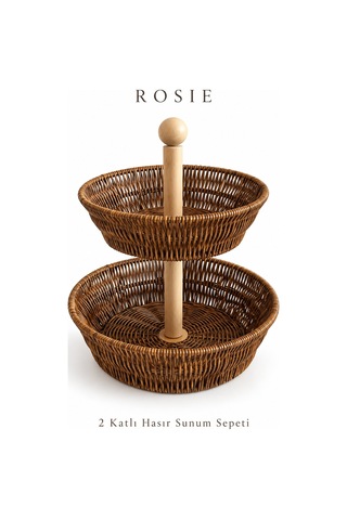 Rosıe 2 Katlı Hasır Görünümlü Sunumluk Karışık