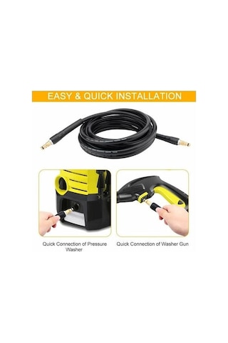 Besthome1 Karcher K2-k7 Uyumlu 6m Çelik Teli Dokuma Hp Temizleme Hortumu 160 Bar M22