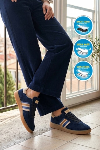 Grijak Lacivert Bağcıklı Esnek Unisex Spor Ayakkabı 015 G