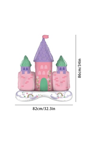 Prenses Konsept Pembe Mor Balon Prenses Evi Şato Balon Konsept Doğum Günü Balon çok renkli