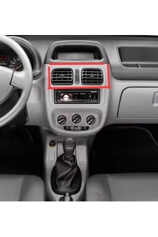 Hareketli Yönlendirmeli Siyah Renk Renault Clio Reno Orta Kalorifer Fan Havalandırma Izgarası 1 Çift 2 Adet