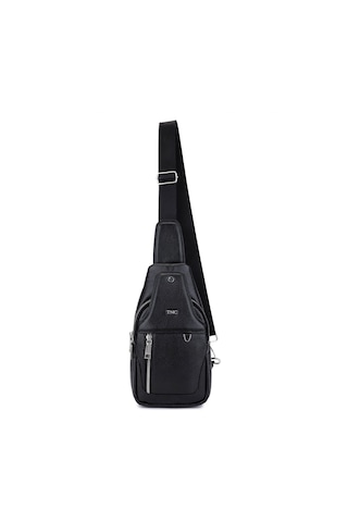 Tamer Tanca Erkek Hakiki Deri Siyah Floter Body Bag Çanta 1012 230204 Erk Cnt Sk25-26 Sıyah Fltr Siyah