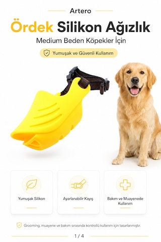 Artero Köpekler İçin Ördek Silikon Ağızlık Medium