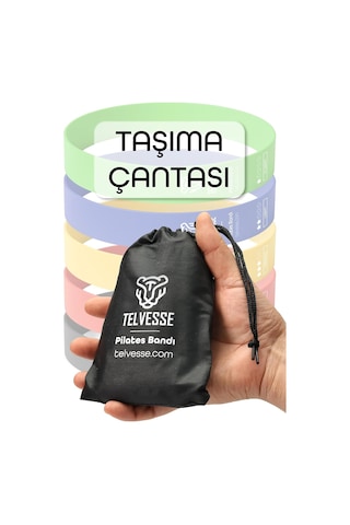 Tr 5 Farklı Direnç Çantalı Latex Pilates Aerobik Egzersiz Squat Lastiği Loop Bant Kapalı Uç Ton Diğer