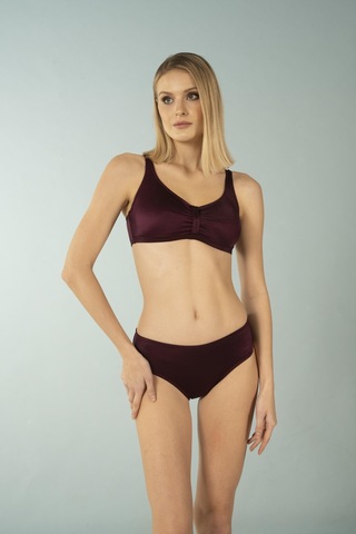 Estiva Luplu Toparlayıcı Yüksek Bel Büyük Beden Bikini Takımı - Mürdüm Çok Renkli