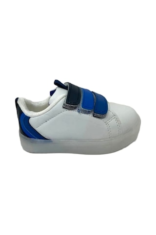 Cool Kids Sneaker Esnek Rahat Çocuk Spor Ayakkabı Tam Kalıp Ortopedik Günlük Ayakkabı Beyaz Mami Beyaz - Mavi
