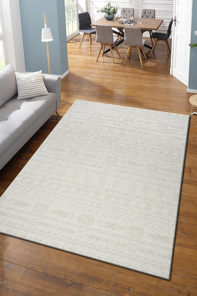 Modern Tasarımlı Jüt Dokuma Loop Sisal Krem Renk Halı Krem