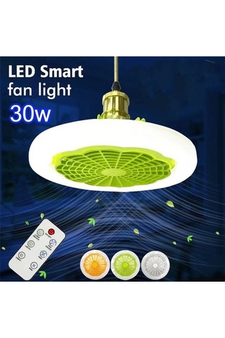 Kapalı Led Işık Sessiz Yatak Odası Mutfak Dekor Lamba Fanları-beyaz 5007 Beyaz