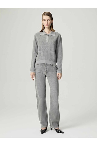 Nocturne Kadın Düğme Aksesuarlı Triko N26kd50153 Gri