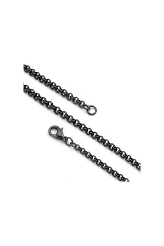 Premium Parlak Ve Şık Forse Erkek 316l Çelik Kolye 4mm 55cm 3183eck046 - Siyah Renk
