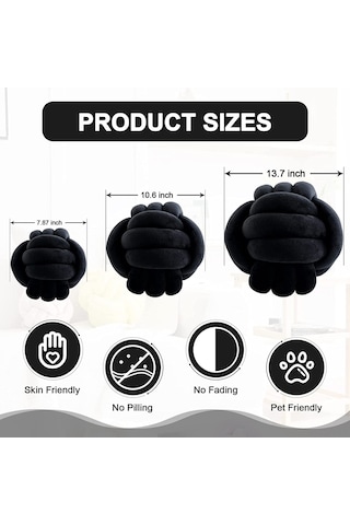 Shineyee Siyah Düğmeli Yastık - 20cm Yumuşak Pp Pamuk Dolgulu - Otomobil, Divan, Yatak Dekorasyonu Ve Fotoğraf Propsu Siyah