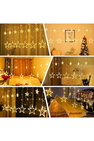 138 Led Sarı Yılbaşı Yıldızlı Işık Usb'li 3 Metre