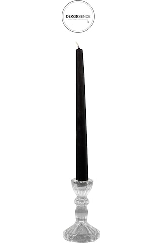 Şamdan Mat Mum 2'li Siyah 26 Cm Siyah