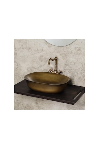 Eh-4600br Tezgah Üstü Lavabo Bronz Beyaz