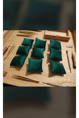 Saat Yastığı 8 X 8 Cm, Babyface Kumaş, Elyaf Dolgulu - 10'lu Paket Yeşil