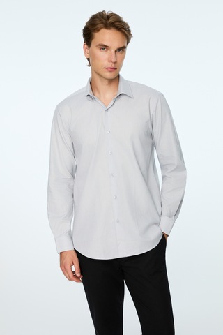 Morven Erkek Gri Basic Regular Fit Sert Yaka Gömlek 26mc004059100 Gri