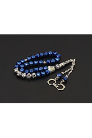 Tesbihsakarya Isimli - Kişiye Özel - Mavi Hematit - Doğaltaş Tesbih - 8Mm Küre