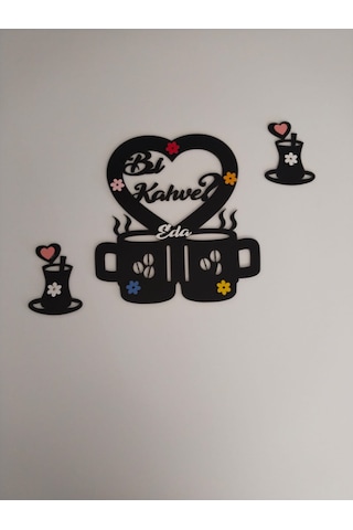 Mutfak Duvar Süsü Bi Kahve İsteğe Bağlı Kişiye Özel İsim Yazılı 2