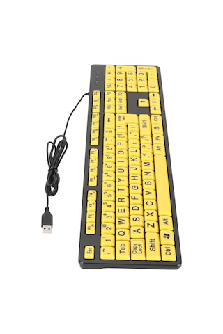 Xindoker Usb Kablo 1.5m Büyük Yazı Tipi 104 Tuşlu Multimedia Fonksiyonlu Masaüstü Dizüstü Bilgisayar Klavyesi Gençler Ve Yaşlılar İçin