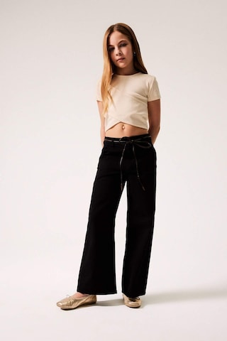DeFacto Kız Çocuk Wide Leg Geniş Paça Pamuklu Pantolon D9133A825SPBK27 Siyah