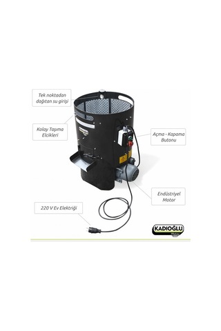 Kadıoğlu Pratiko 40 Litre Ev Tipi Rendeli Ceviz Soyma Makinesi