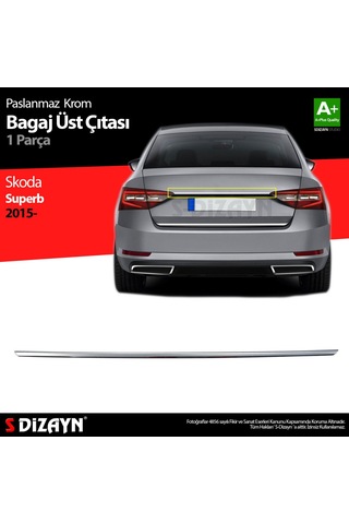S-Dizayn Skoda Superb Krom Bagaj Alt Çıtası 2015 Ve Üzeri N11.2417