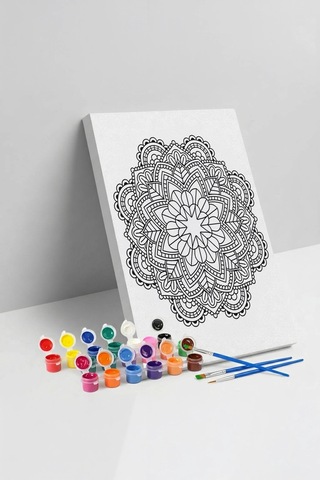 Klasik Mandala Ahşap Boyama Seti 40x50 Cm