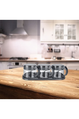 Standlı 3 Lü Baharat Seti - 300 ML. Siyah