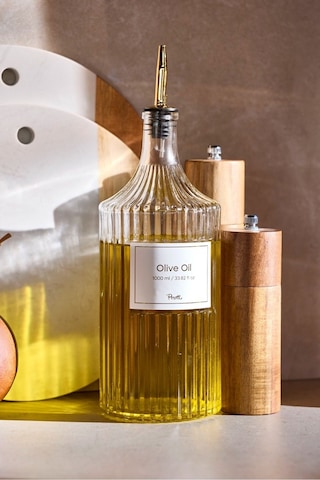 Perotti Viking 1000 Ml Cam Şişe Ve Yağlık Kapaklı Çift Kapaklı Gold Gold