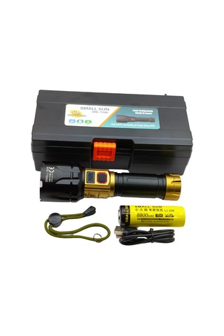 Small Sun Sm-t288 50w 5000 Lümen Dijital Ekranlı Şarjlı El Feneri - 8800mah Pil Siyah
