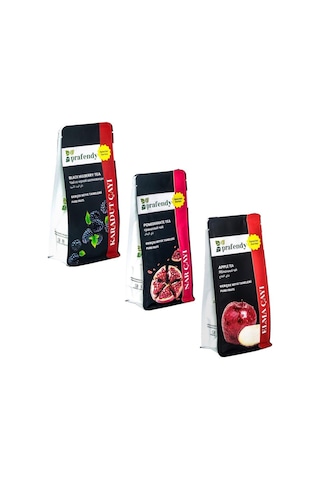 Prafendy Karadut Nar Elma Çayı Gerçek Meyve Taneli 3 x 250 G
