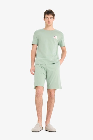 Defacto Pijama Takımı Baskılı Kısa Kollu Üst Şort F6184ax25spgn1107 Yeşil